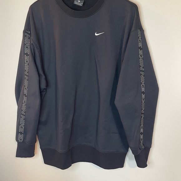 Nike Other - Nike women’s black oversized repeat logo taped sweatshirt size small